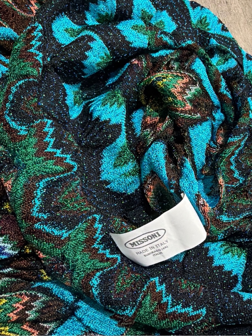 Missoni vintage turquoise and brown metallic crochet knit pants - Picture 6 of 6
